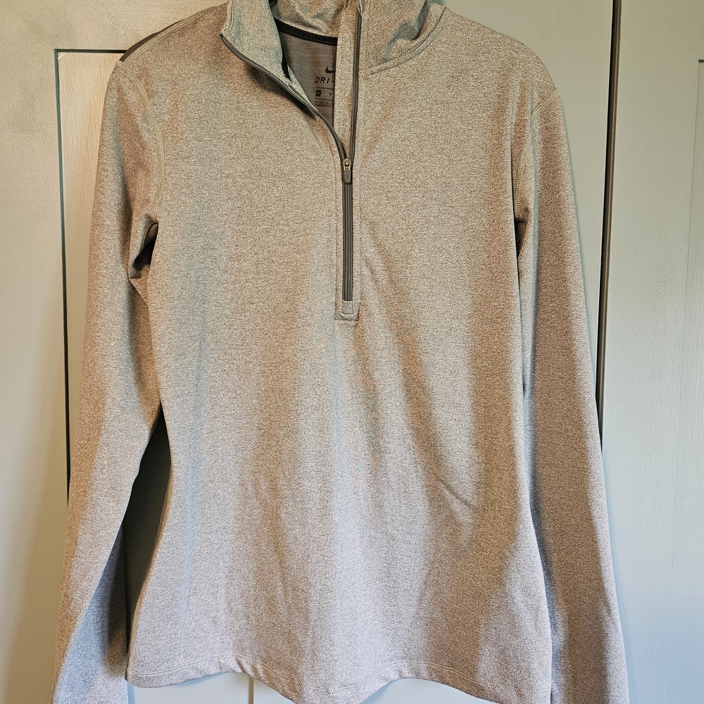 Women's NIKE Gray Quarter-Zip
